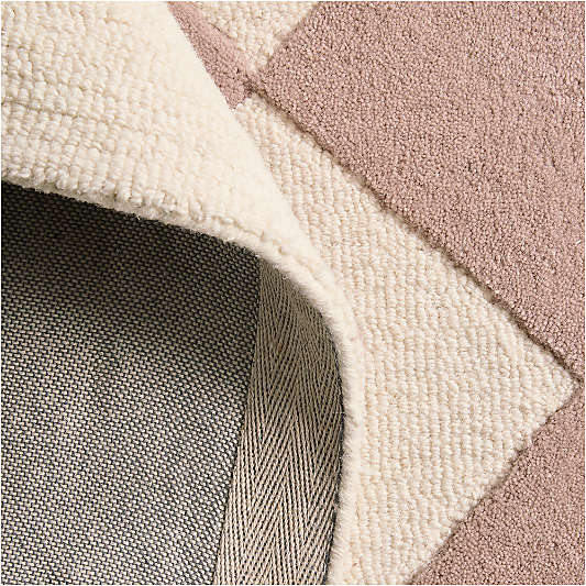 Checkerboard Purple Wool Kids Area Rug
