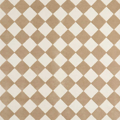 Checkerboard Tan Wool Kids 12"x18" Rug Swatch