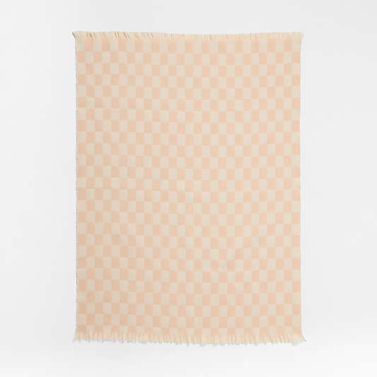 Dusty Blush Checkmate Baby Stroller Blanket by Leanne Ford