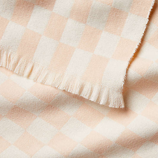 Dusty Blush Checkmate Baby Stroller Blanket by Leanne Ford