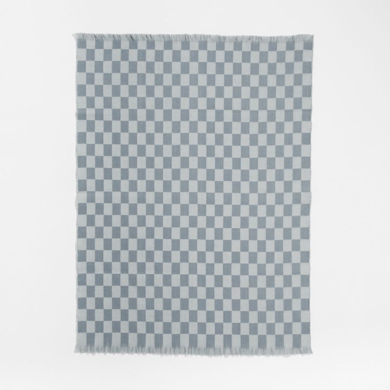 Cloudy Blue Checkmate Baby Stroller Blanket by Leanne Ford - image 5 of 7