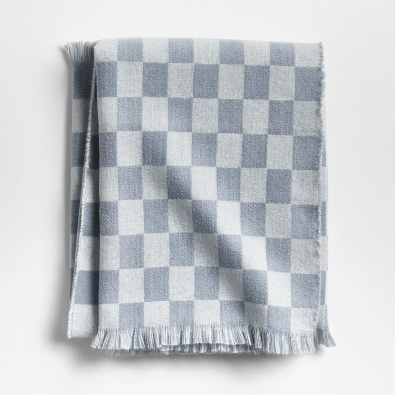 Cloudy Blue Checkmate Baby Stroller Blanket by Leanne Ford - image 0 of 7