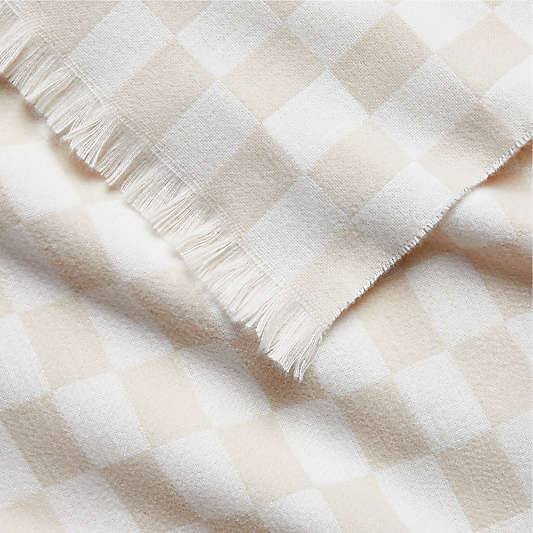 Natural Taupe Checkmate Baby Stroller Blanket by Leanne Ford