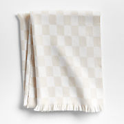 Natural Taupe Checkmate Baby Stroller Blanket by Leanne Ford
