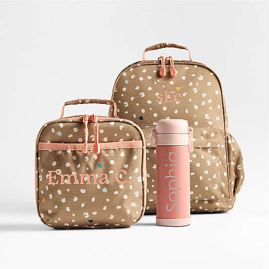 Pink Colorblock Insulated Stainless Steel Kids Water Bottle with Straw
