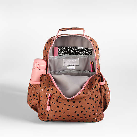 Cheetah Hearts Medium Kids Backpack with Side Pockets