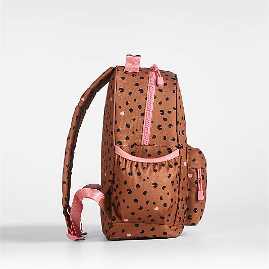 Cheetah Hearts Medium Kids Backpack with Side Pockets