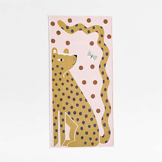 Cheetah Printed Organic Cotton Kid Beach Towel