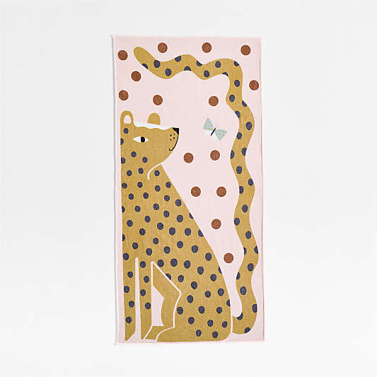 Cheetah Printed Organic Cotton Kid Beach Towel