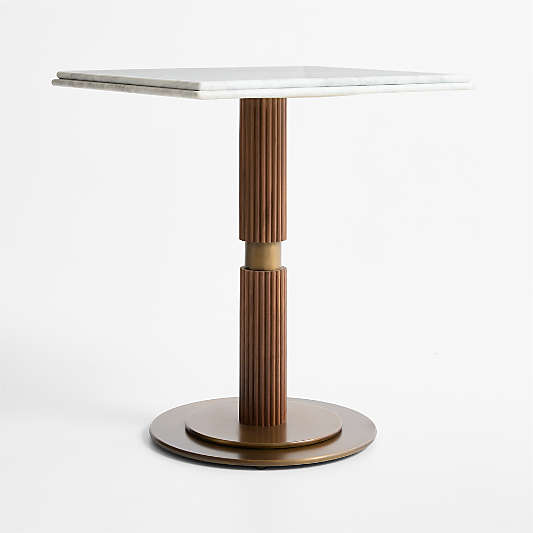 Chelsea 24" Carrara Marble and Walnut Bistro Dining Table