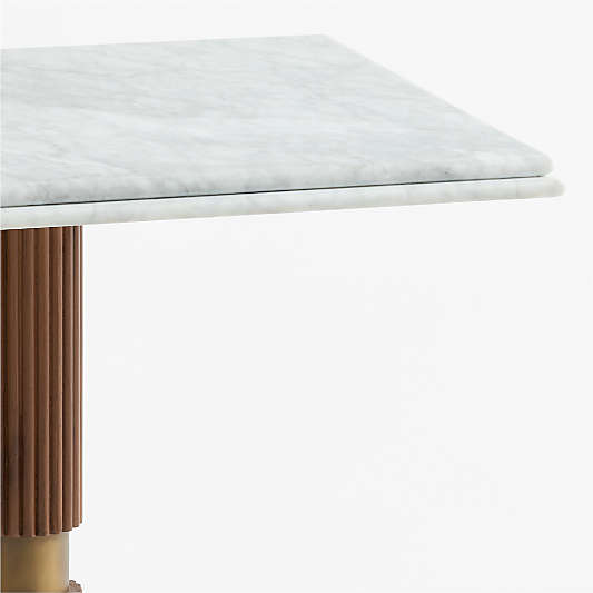 Chelsea 24" Carrara Marble and Walnut Bistro Dining Table