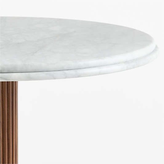 Chelsea 30" Carrara Marble and Walnut Round Bar Table