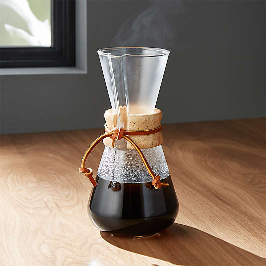 Chemex ® 3-Cup Glass Pour-Over Coffee Maker with Natural Wood Collar