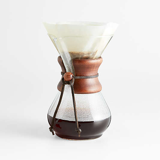 Chemex® 6-Cup Glass Pour-Over Coffee Maker with Dark Wood Collar