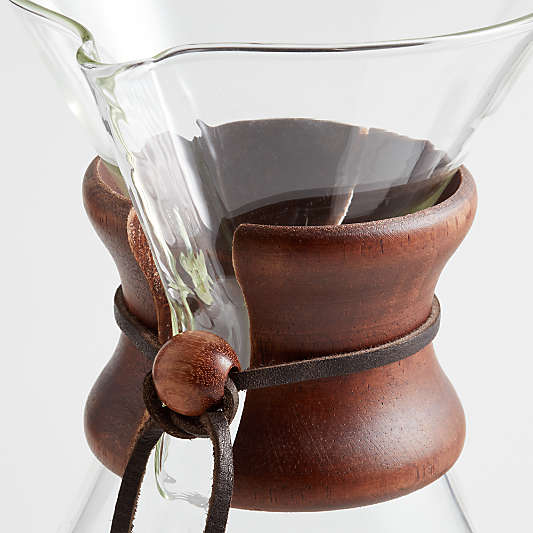 Chemex® 6-Cup Glass Pour-Over Coffee Maker with Dark Wood Collar