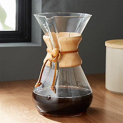 View Chemex ® 8-Cup Glass Pour-Over Coffee Maker with Natural Wood Collar details