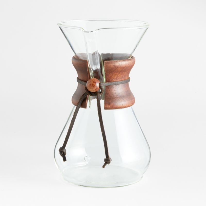 Chemex 6-Cup Glass Pour-Over Coffee Maker with Dark Wood Collar + Reviews, Crate & Barrel