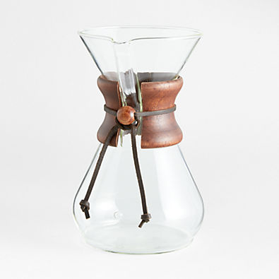 View Chemex® 8-Cup Glass Pour-Over Coffee Maker with Dark Wood Collar details