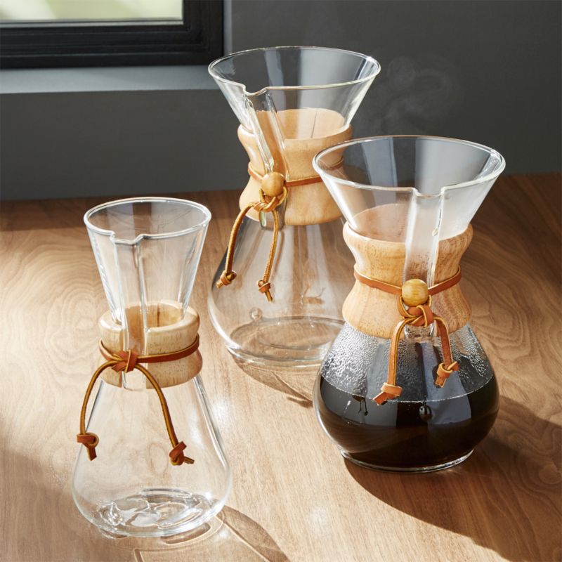 Chemex ® 3-Cup Glass Pour-Over Coffee Maker with Natural Wood Collar - image 4 of 8