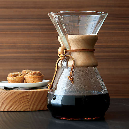 Chemex ® 8-Cup Glass Pour-Over Coffee Maker with Natural Wood Collar