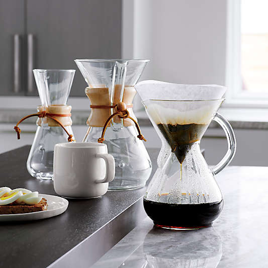 Chemex ® 3-Cup Glass Pour-Over Coffee Maker with Natural Wood Collar