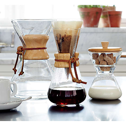 Chemex ® 3-Cup Glass Pour-Over Coffee Maker with Natural Wood Collar