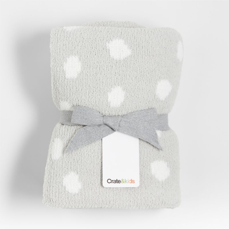 Reversible Grey Chenille Dot Baby Stroller Blanket - image 3 of 9