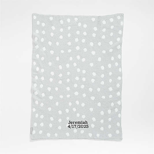 Reversible Grey Chenille Dot Baby Stroller Blanket