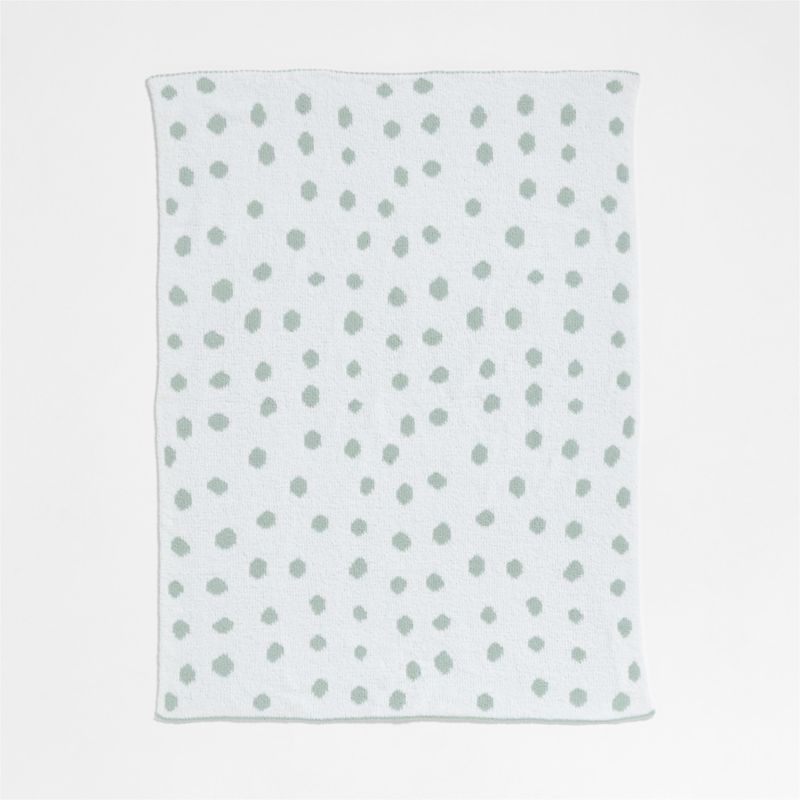 Reversible Muted Teal Chenille Dot Baby Stroller Blanket - image 3 of 6