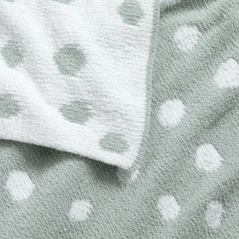 Reversible Muted Teal Chenille Dot Baby Stroller Blanket - image 4 of 6