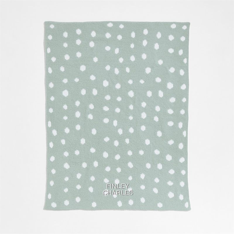 Reversible Muted Teal Chenille Dot Baby Stroller Blanket - image 1 of 6