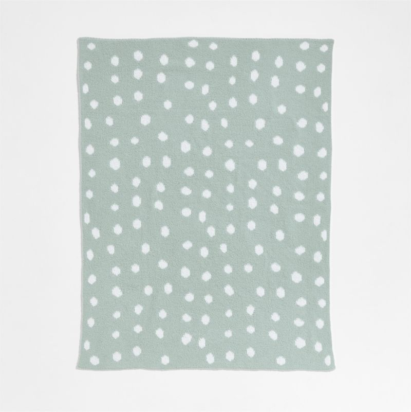 Reversible Muted Teal Chenille Dot Baby Stroller Blanket - image 2 of 6