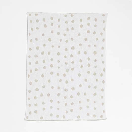 Reversible Stone Tan Chenille Dot Baby Stroller Blanket