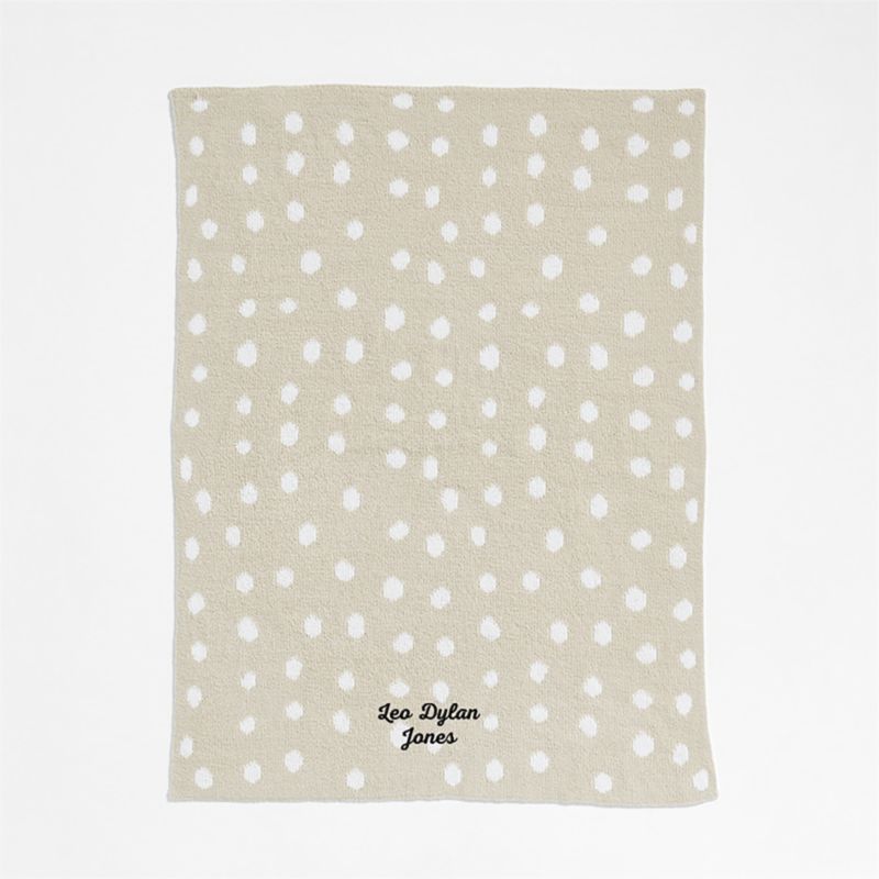 Reversible Stone Tan Chenille Dot Baby Stroller Blanket - image 2 of 7