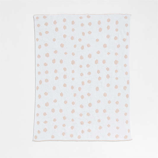 Reversible Pink Tint Chenille Dot Baby Stroller Blanket