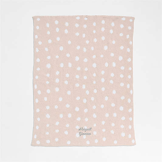 Reversible Pink Tint Chenille Dot Baby Stroller Blanket