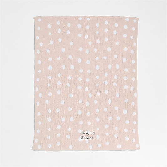 Reversible Pink Tint Chenille Dot Baby Stroller Blanket