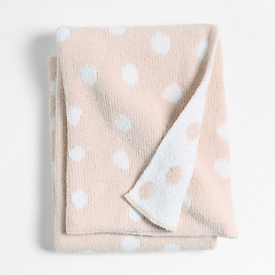 View Reversible Pink Tint Chenille Dot Baby Stroller Blanket details