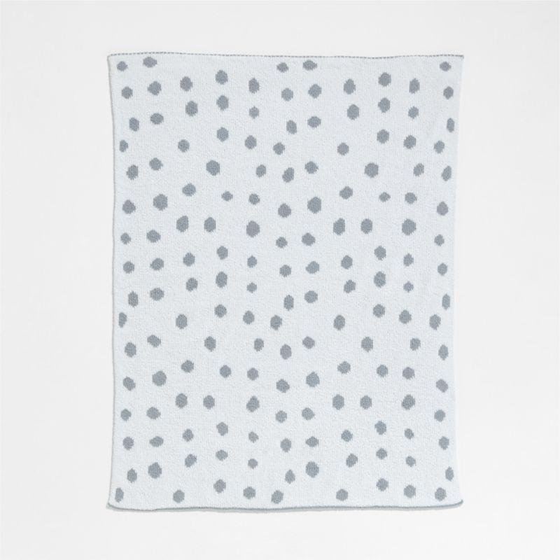 Reversible Mist Blue Chenille Dot Baby Stroller Blanket - image 3 of 6