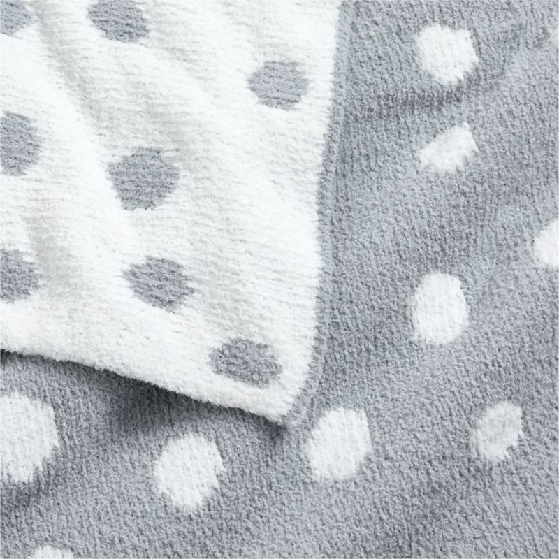 Reversible Mist Blue Chenille Dot Baby Stroller Blanket - image 4 of 6