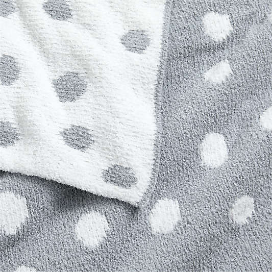 Reversible Mist Blue Chenille Dot Baby Stroller Blanket