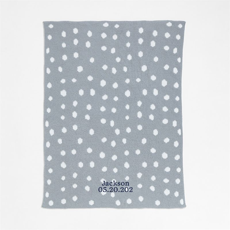 Reversible Mist Blue Chenille Dot Baby Stroller Blanket - image 1 of 6