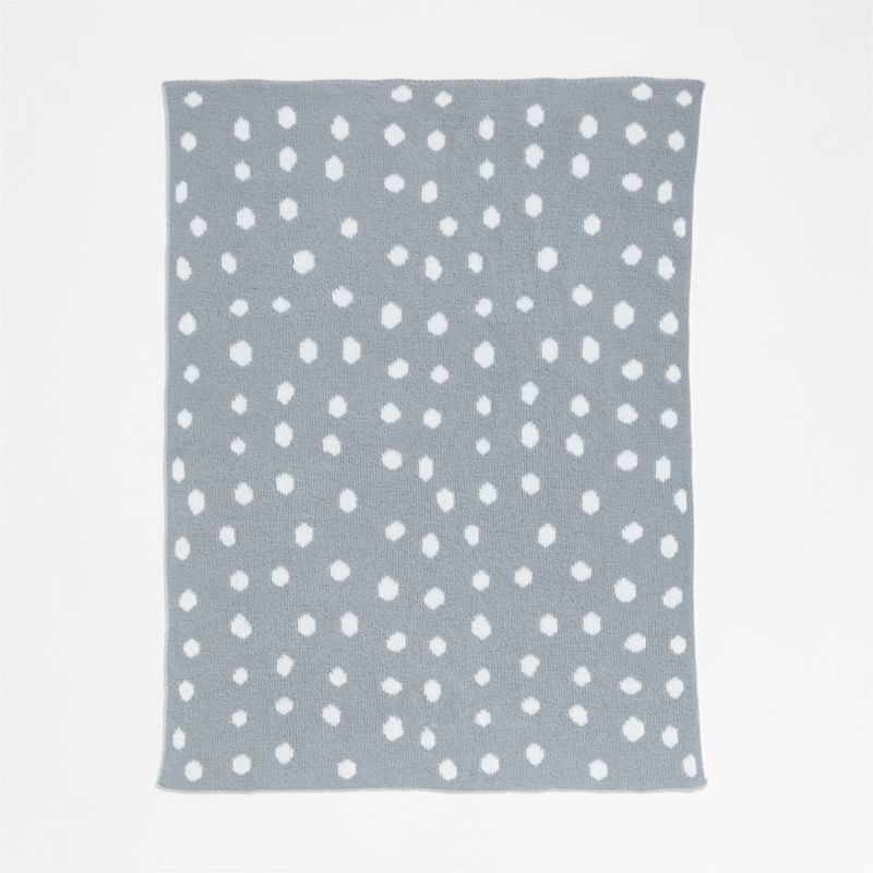 Reversible Mist Blue Chenille Dot Baby Stroller Blanket - image 2 of 6