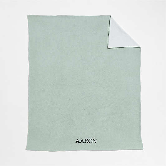 Reversible Muted Teal Chenille Kids Blanket