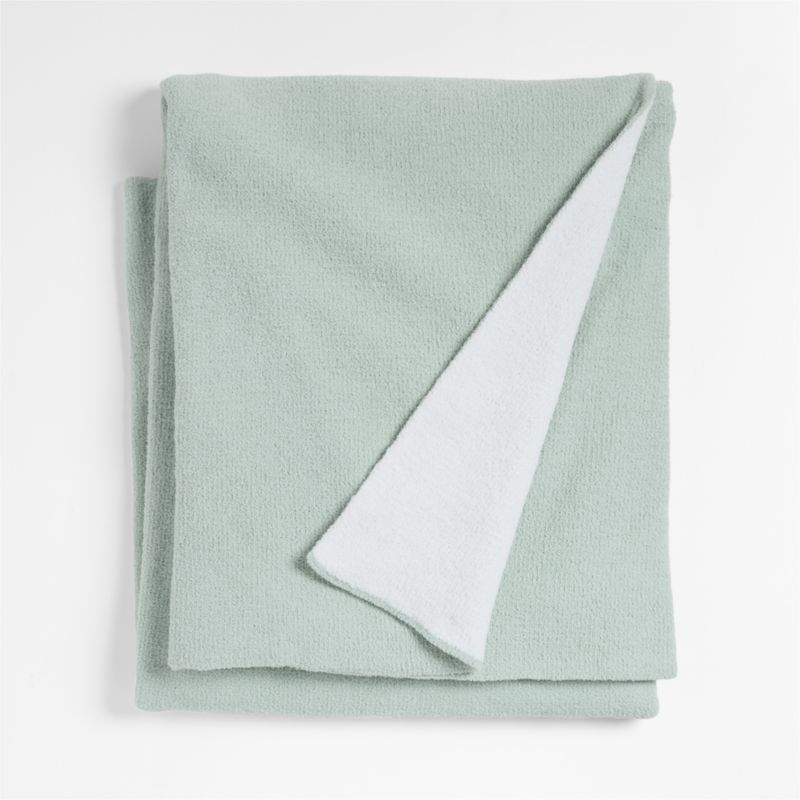 Reversible Muted Teal Chenille Kid Blanket - image 0 of 5