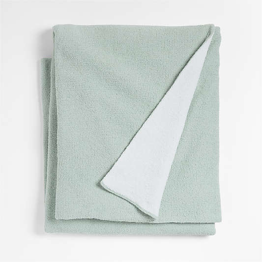Reversible Muted Teal Chenille Kids Blanket