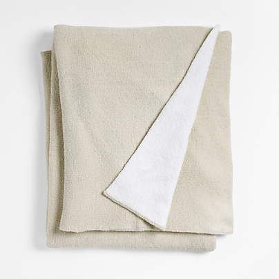 Reversible Stone Tan Chenille Kids Blanket