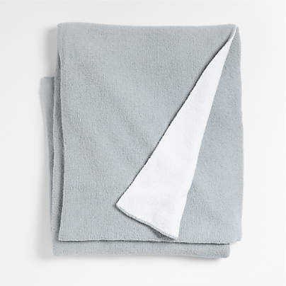 Reversible Mist Blue Chenille Kids Blanket