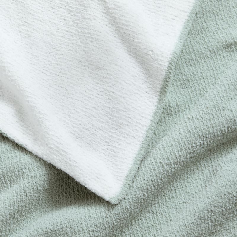 Reversible Muted Teal Chenille Solid Baby Stroller Blanket - image 3 of 5