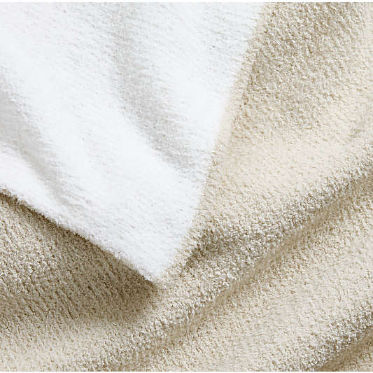 Reversible Stone Tan Chenille Solid Baby Stroller Blanket